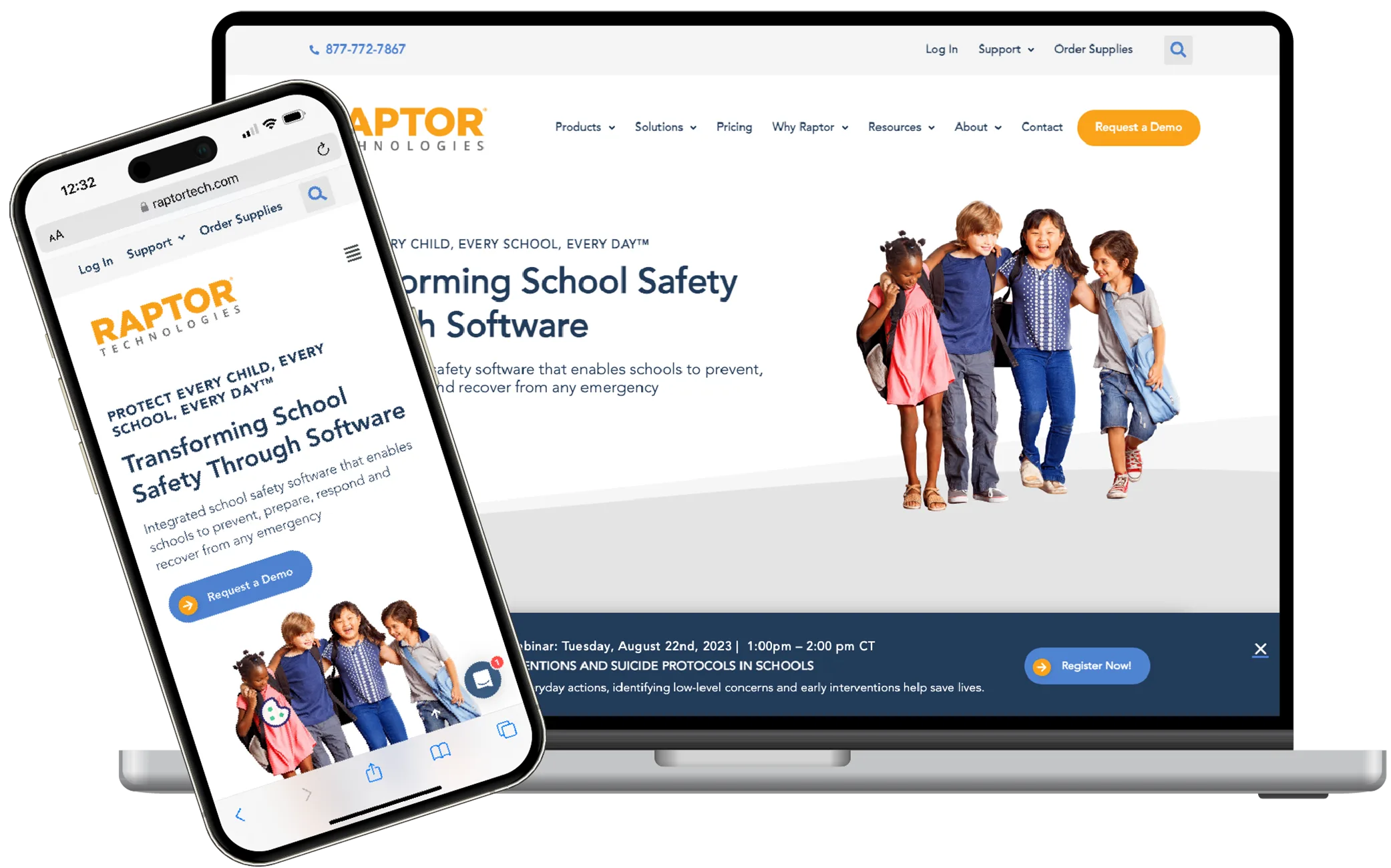 Homepage mockup designs_Raptor Technologies