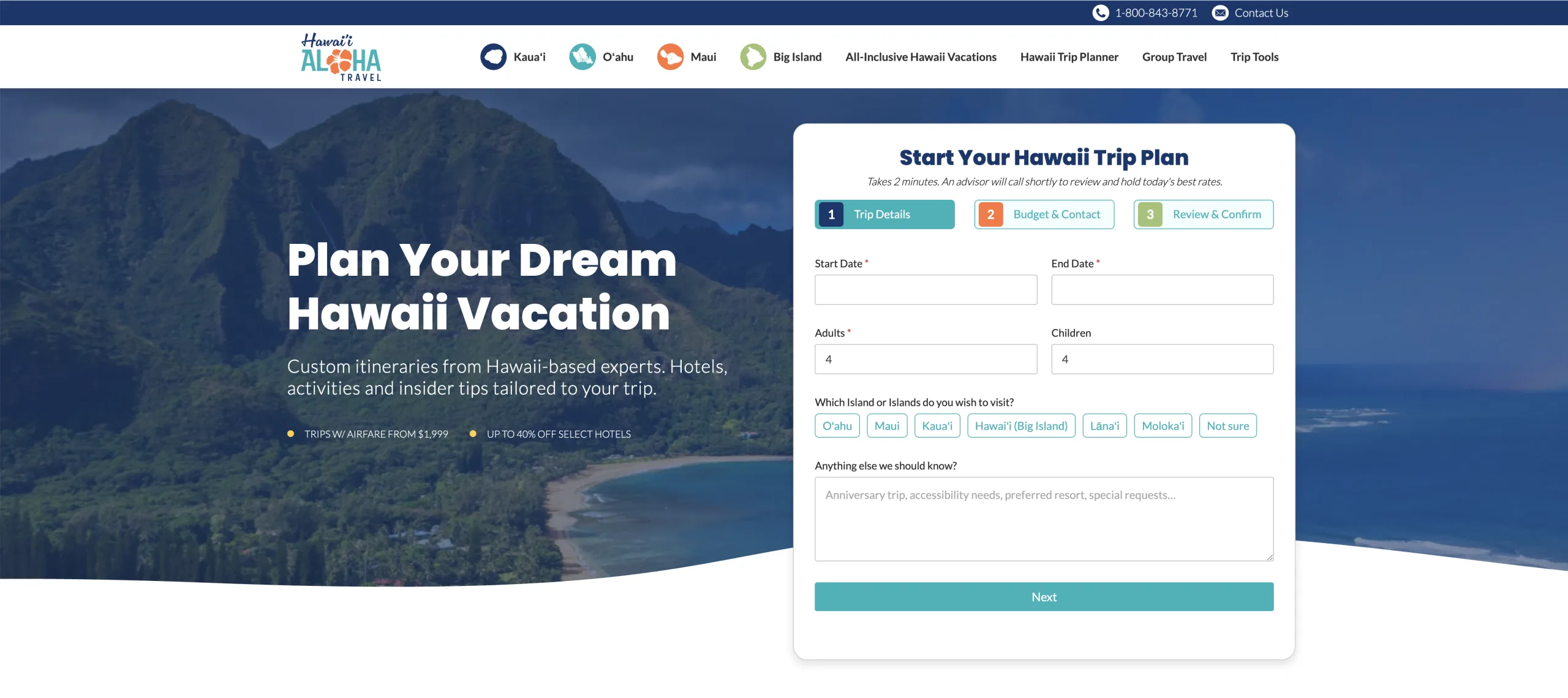 Trip Planner page (new)