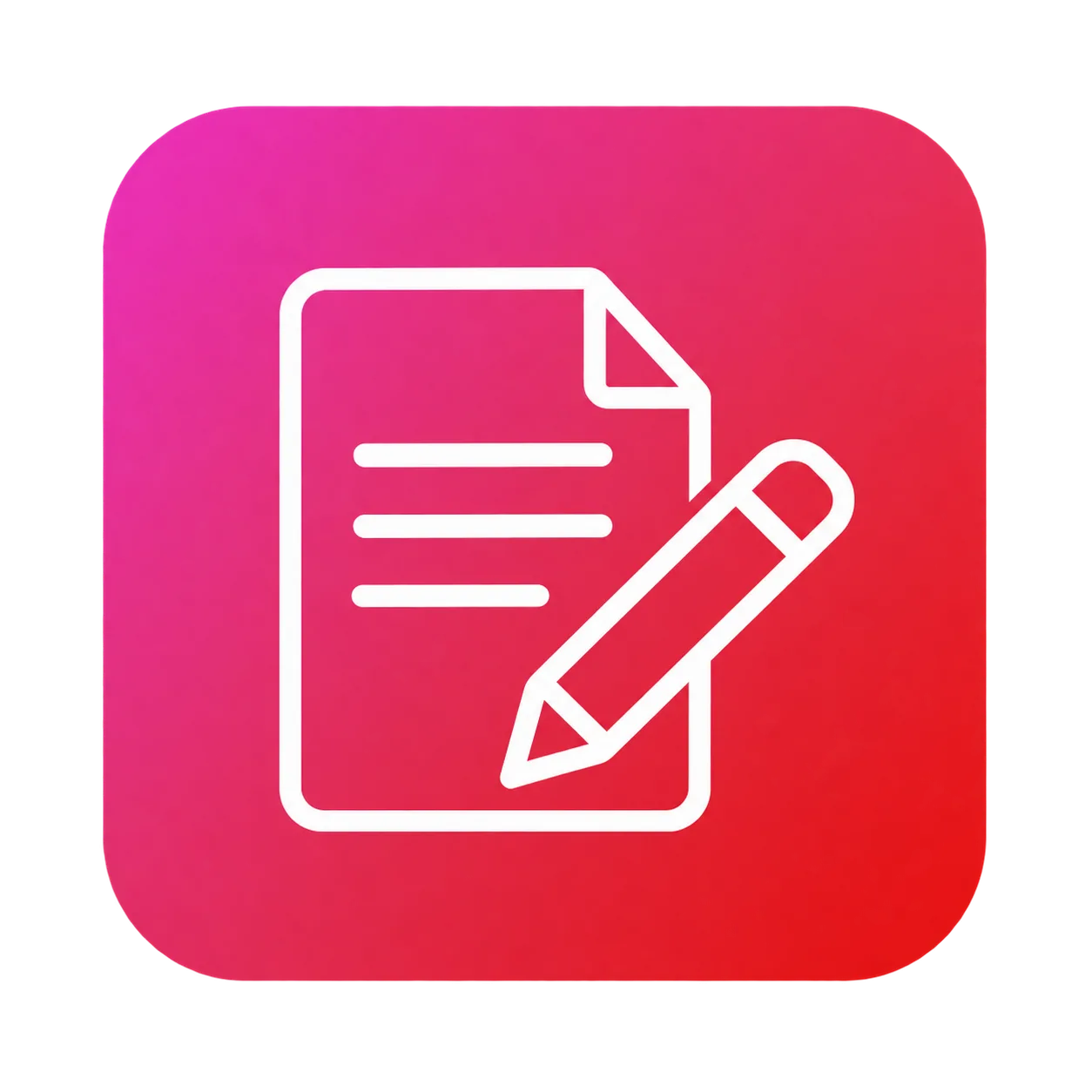 Document and Pencil Icon