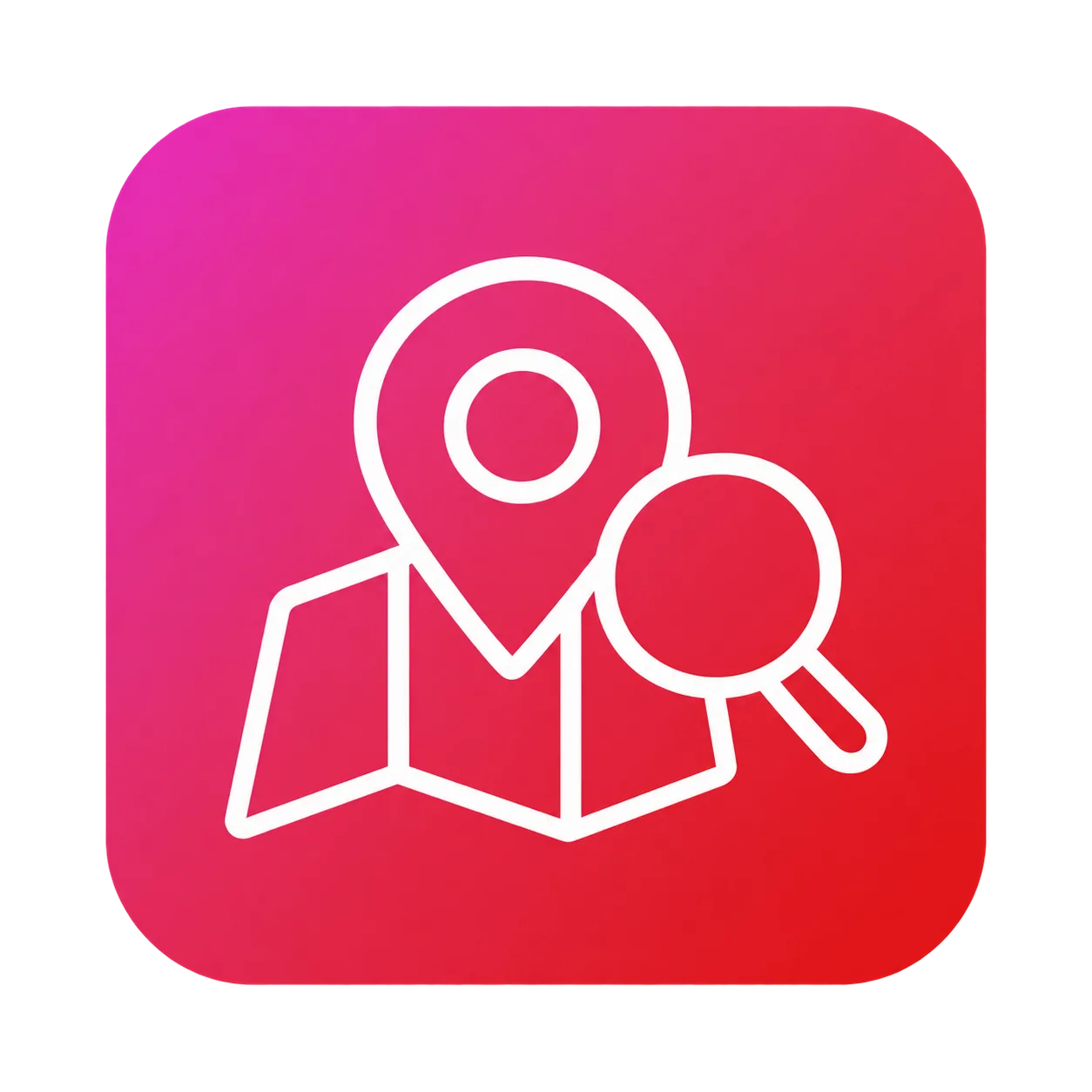 Map Search Gradient Icon