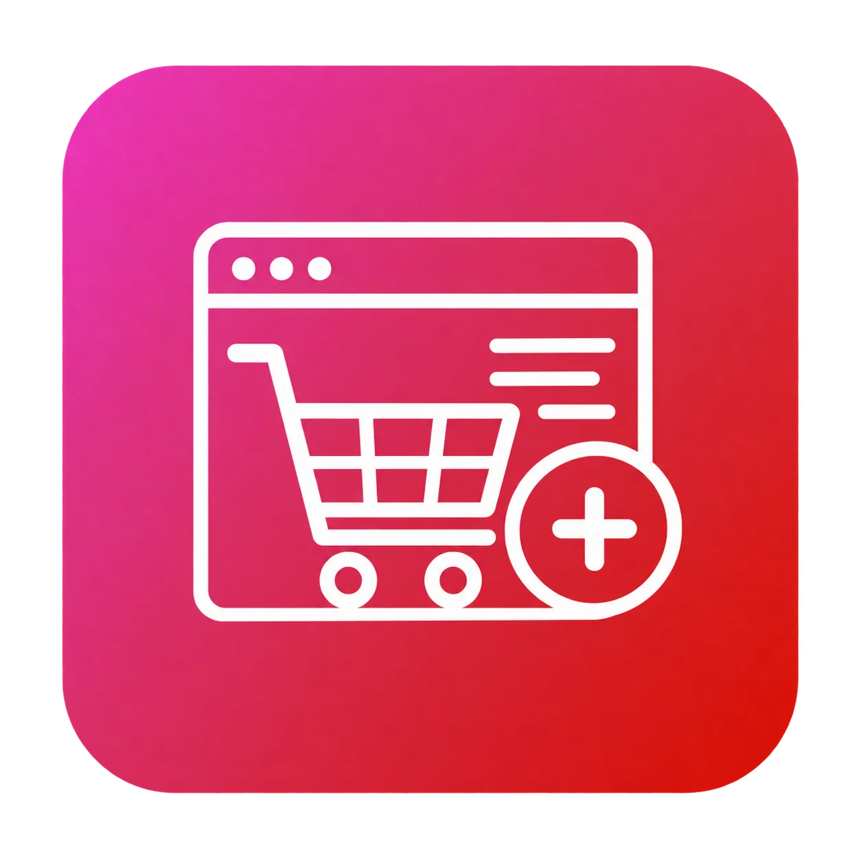 Pink Gradient E-Commerce Cart Icon