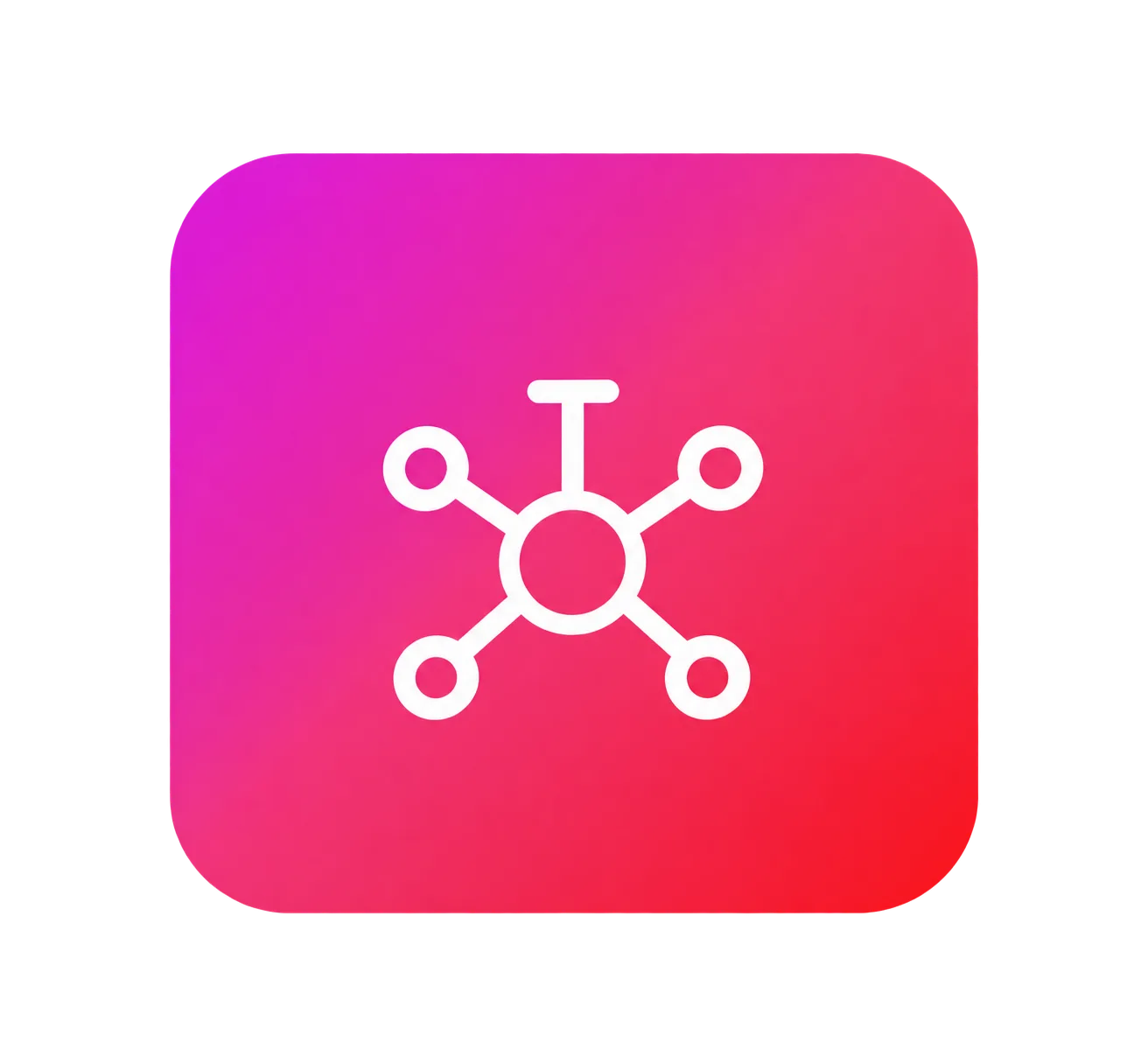 Pink Gradient Network Hub Icon